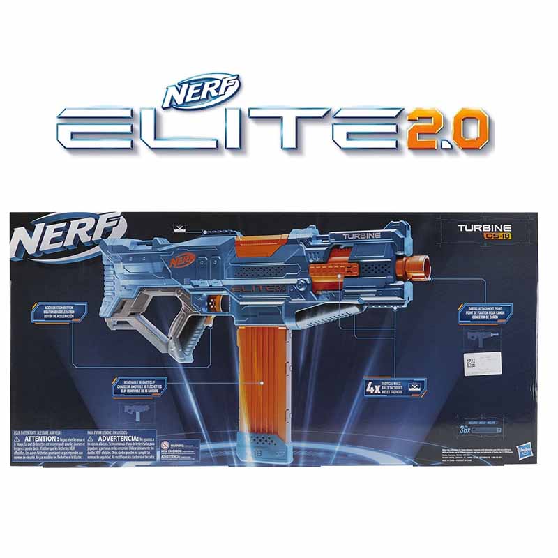 تفنگ بازی تیر فومی نرف موتوردار و خشاب دار Nerf Elite 2.0 Turbine CS-18 E9481